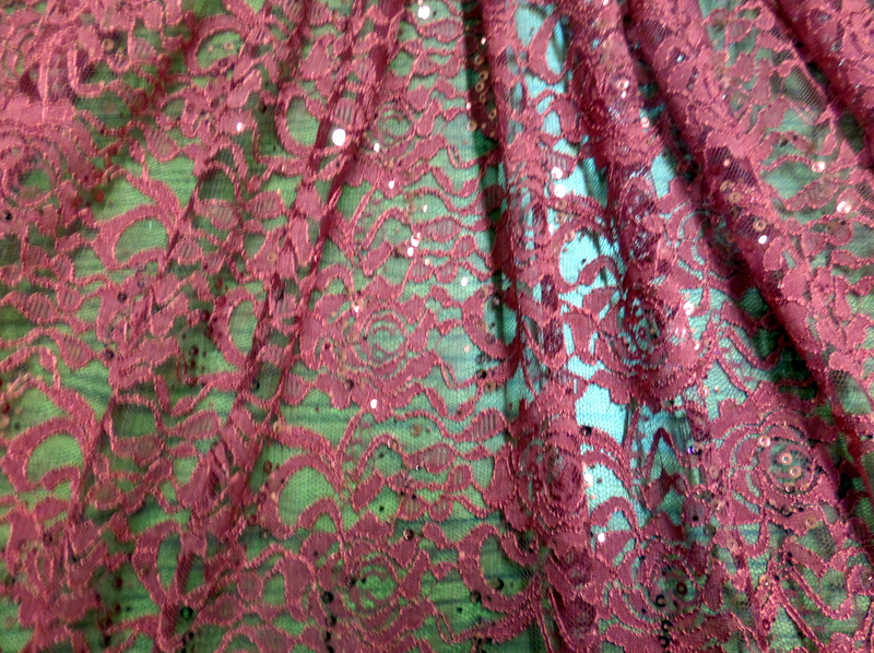 6.Red Rose Flower Lace With Sequins